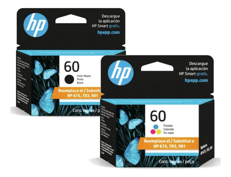 Pack tinta HP 60 Tricolor y 60 Negra